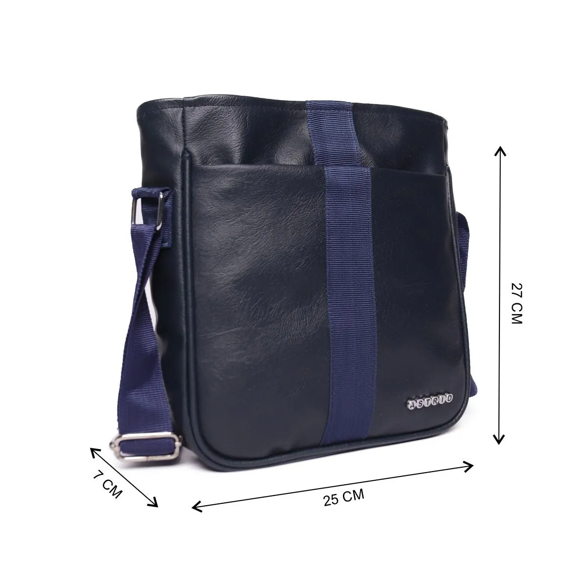 Navy High Quality Pu Materil Sling Bag
