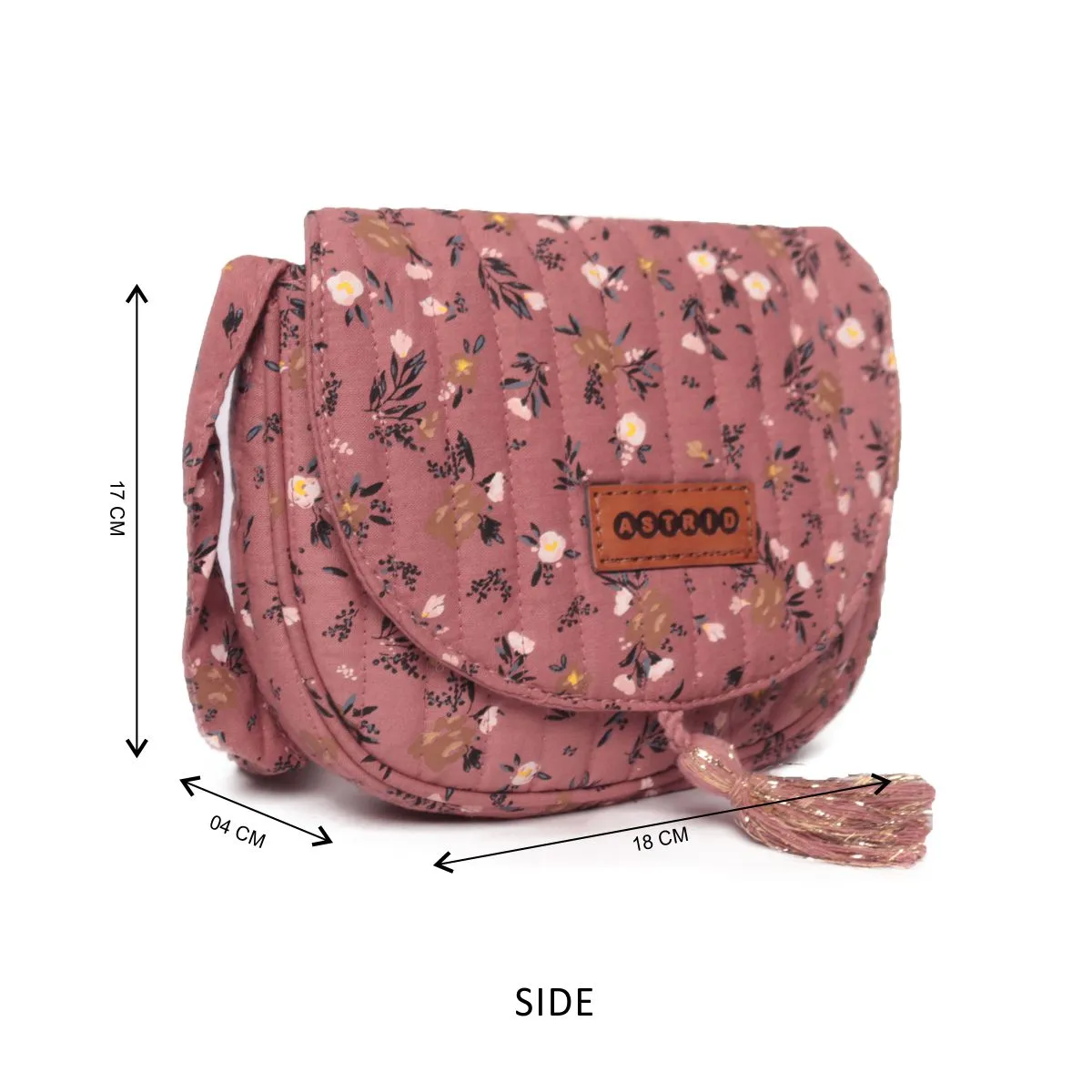 Old Rose Color  Sling Bag  With Cotton Strap