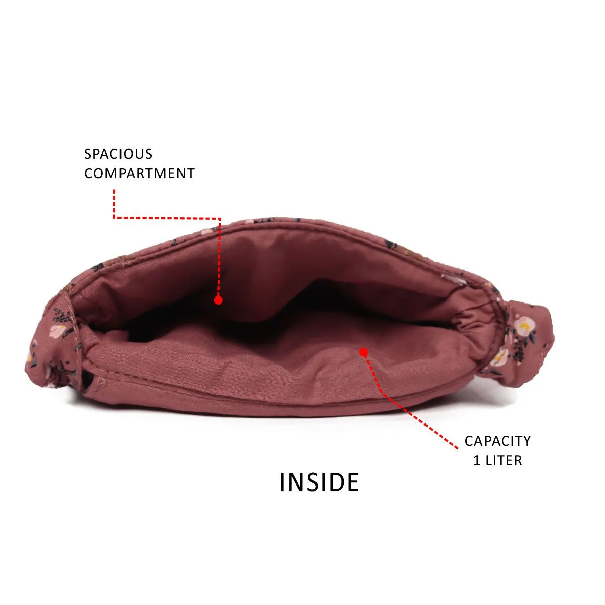 Old Rose Color  Sling Bag  With Cotton Strap