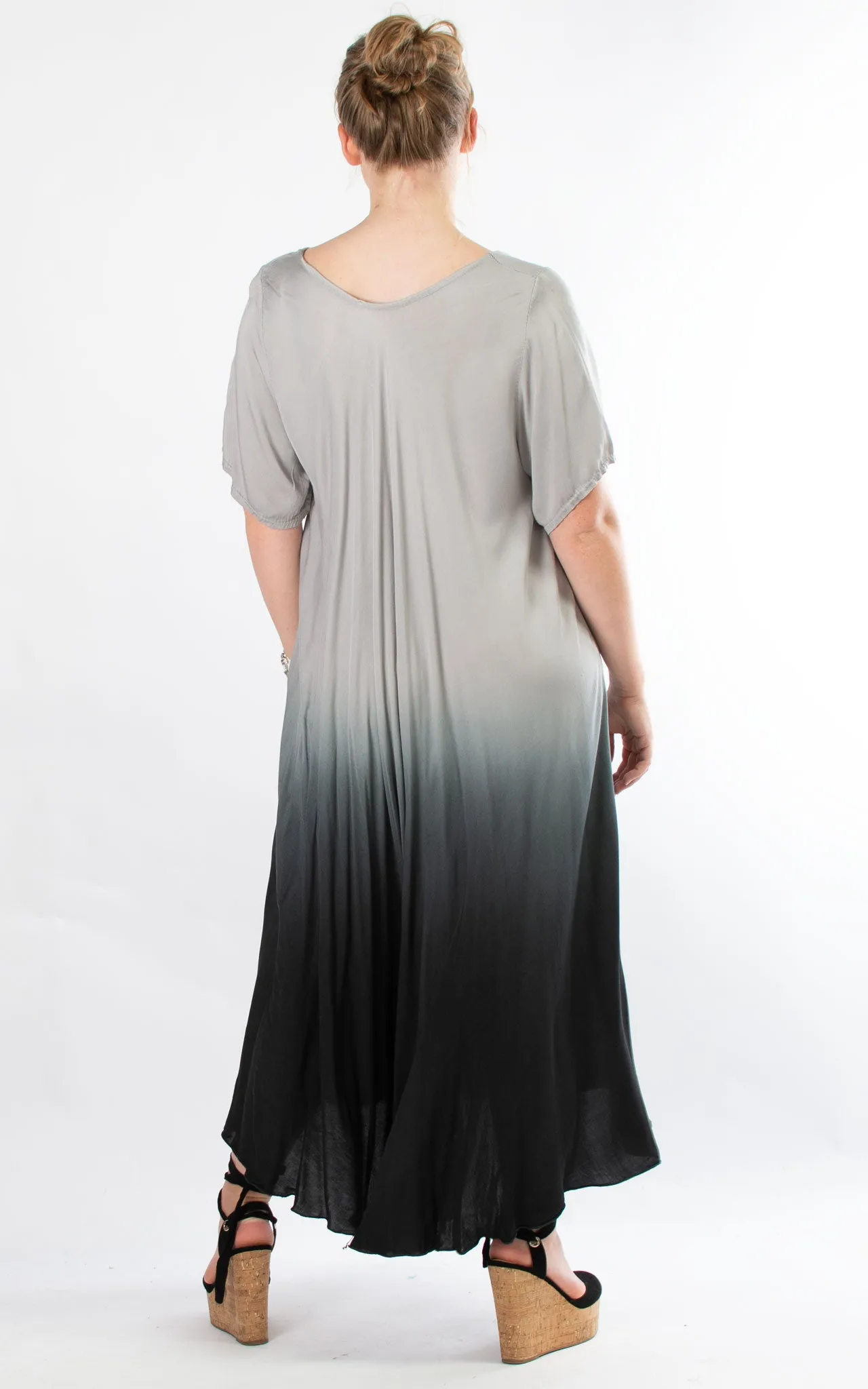 Ombre Dress | Short Sleeve | Grey & Black