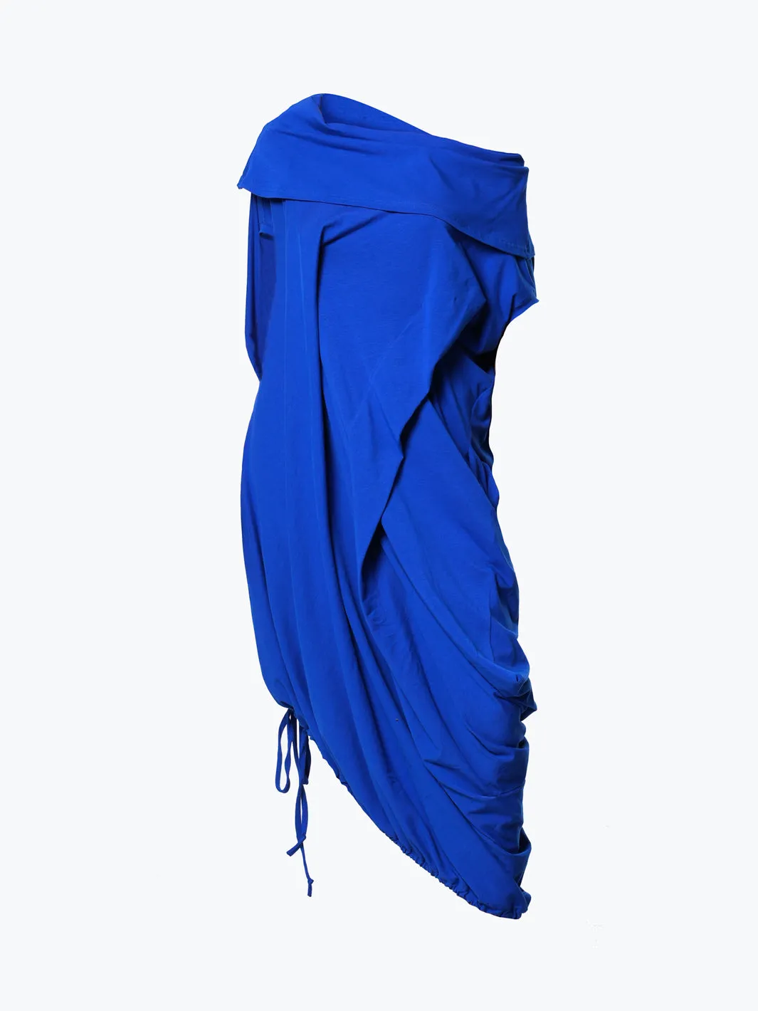 Oversize Cotton Kaftan Dress In Blue