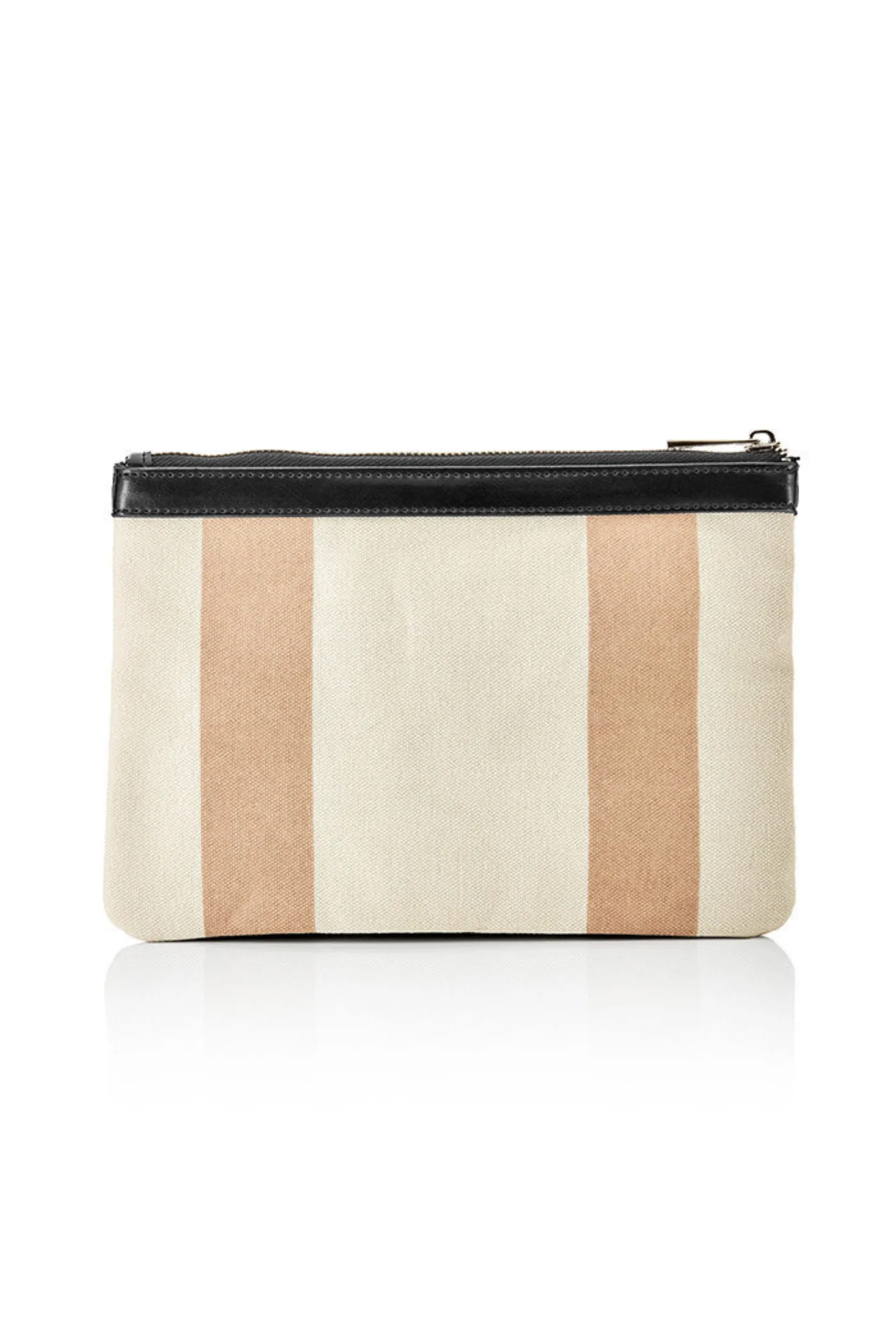 Personalised Striped Canvas Clutch Bag - Nude