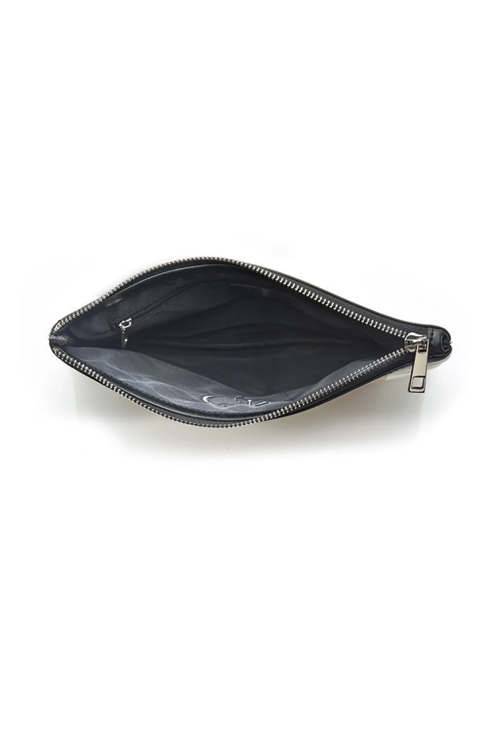 Personalised Striped Canvas Clutch Bag - Nude