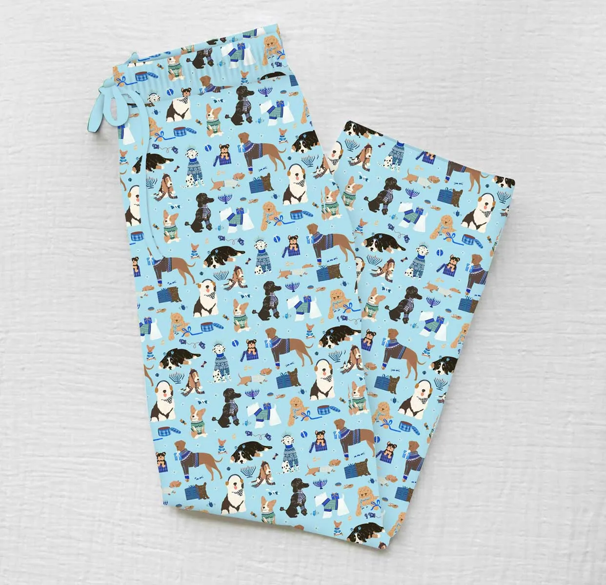 [Pre Order] Merry & Bright Hanukkah Hounds - Men's Bamboo Lounge Pant (EST SHIP LATE OCT)