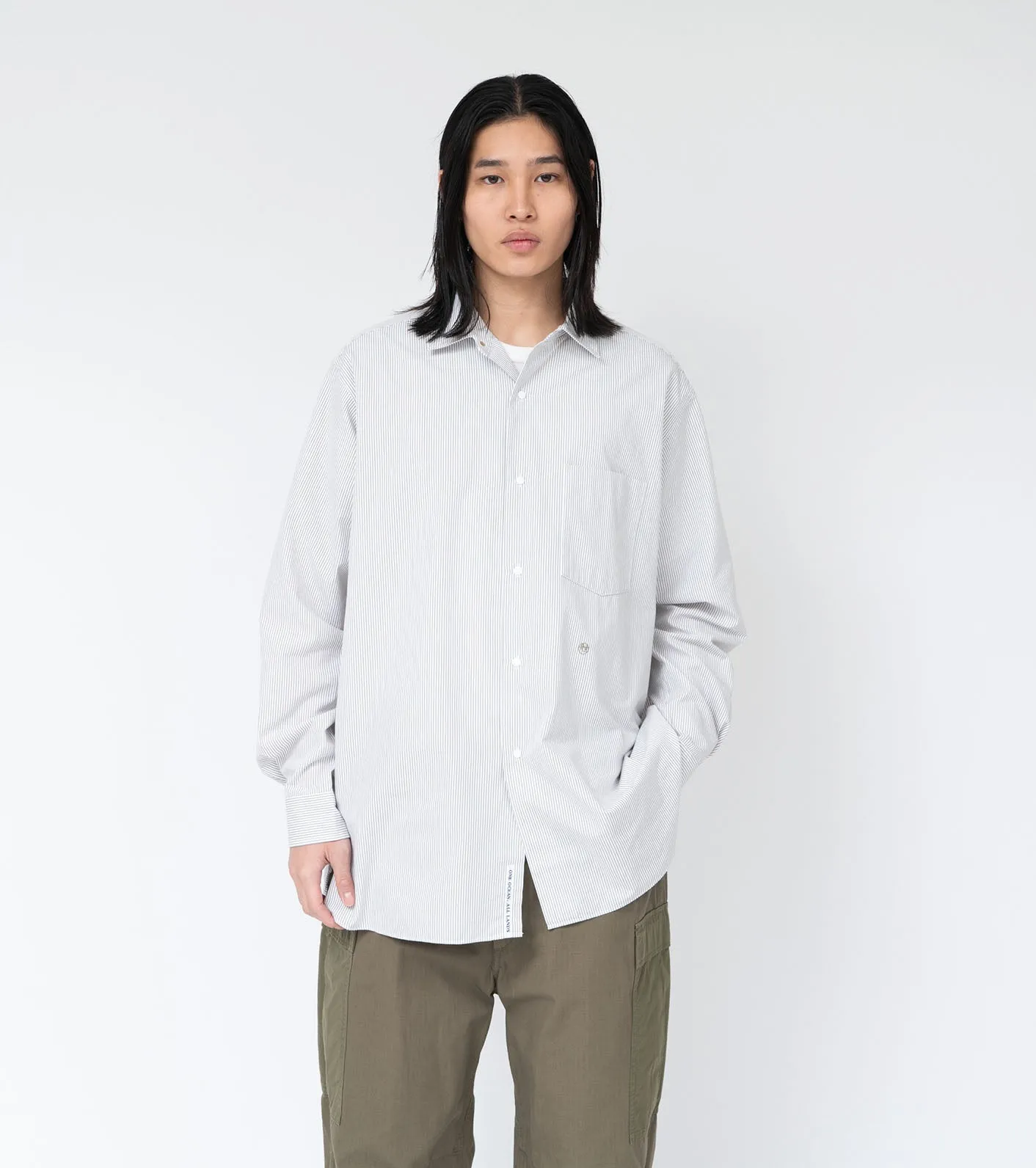 Regular Collar Stripe Wind Shirt