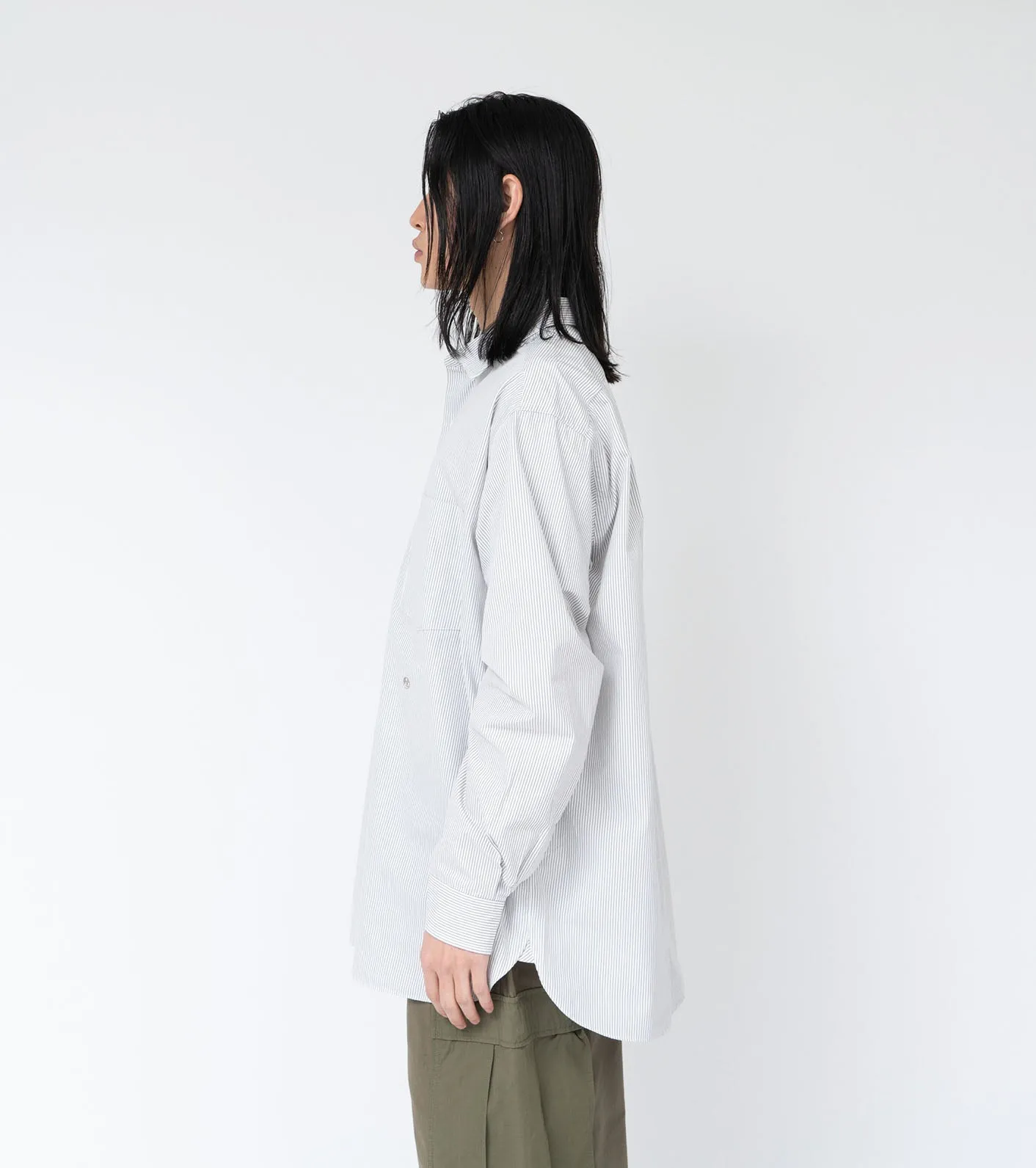 Regular Collar Stripe Wind Shirt