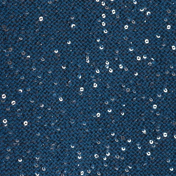 Sequin Crewneck Raglan Pullover in Denim Blue