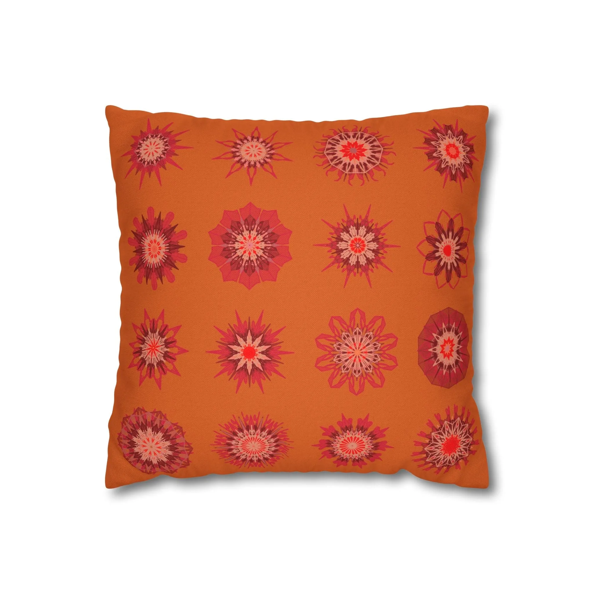 Sunset Orange Mandala Art Pillowcase - Original Fine Art