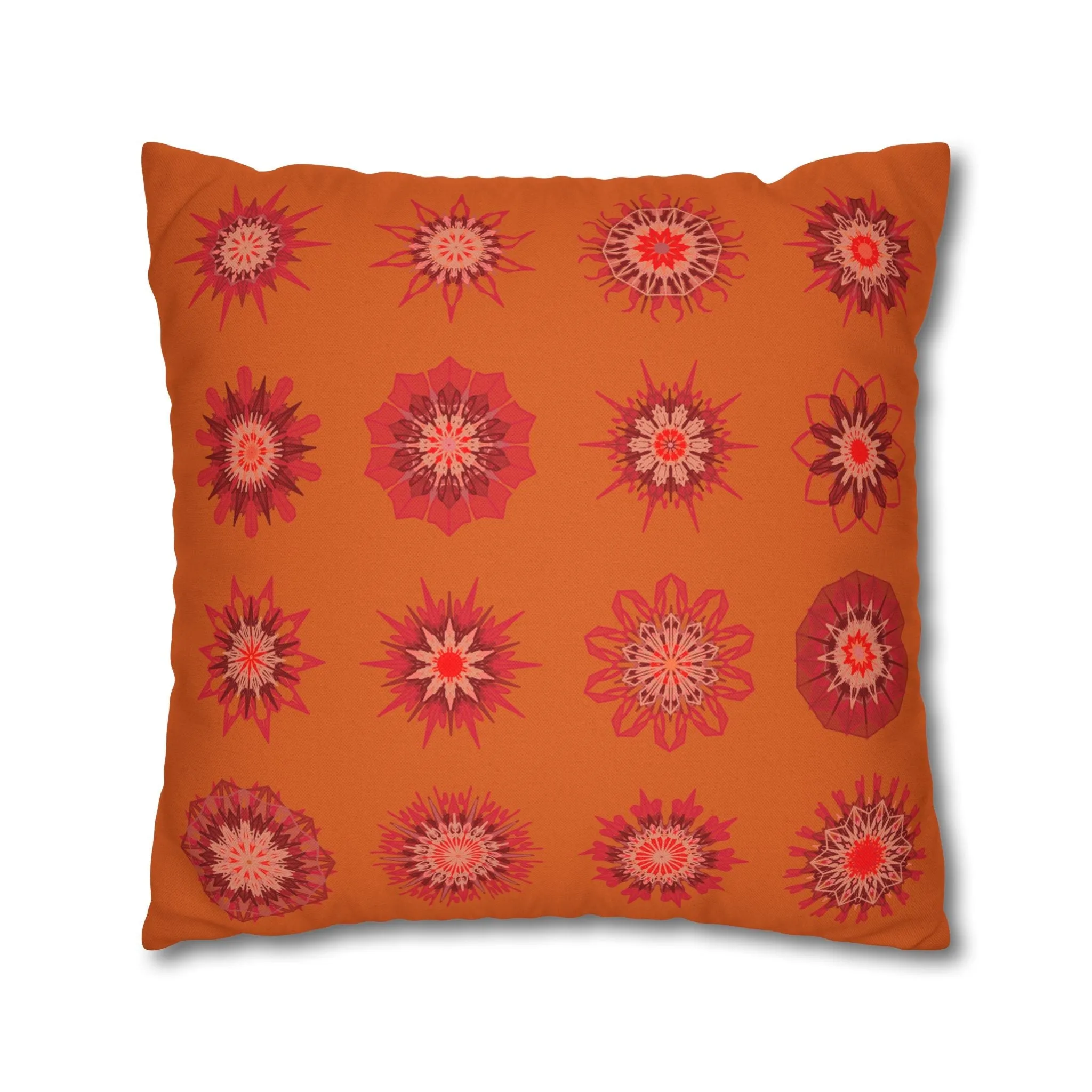 Sunset Orange Mandala Art Pillowcase - Original Fine Art