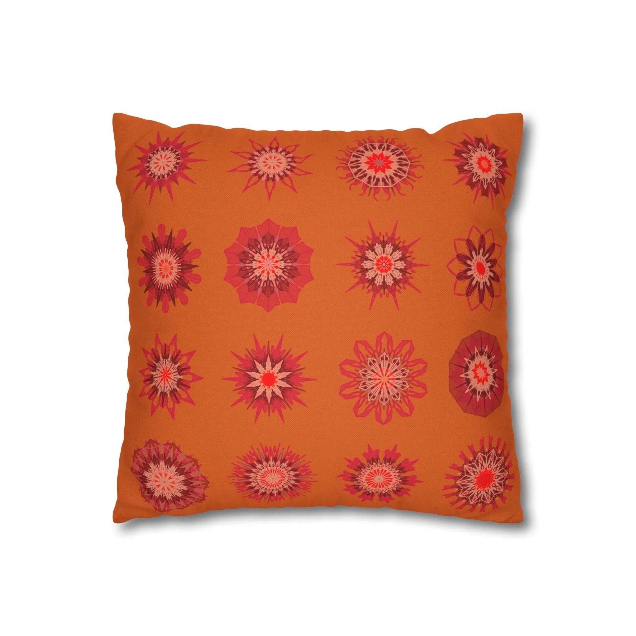 Sunset Orange Mandala Art Pillowcase - Original Fine Art