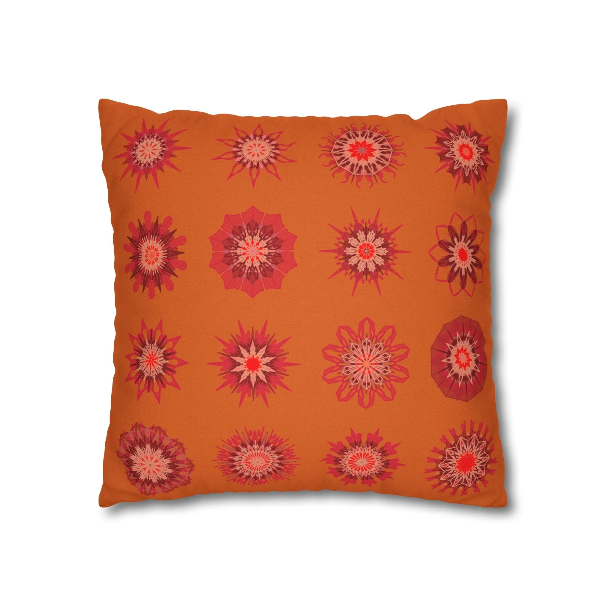 Sunset Orange Mandala Art Pillowcase - Original Fine Art