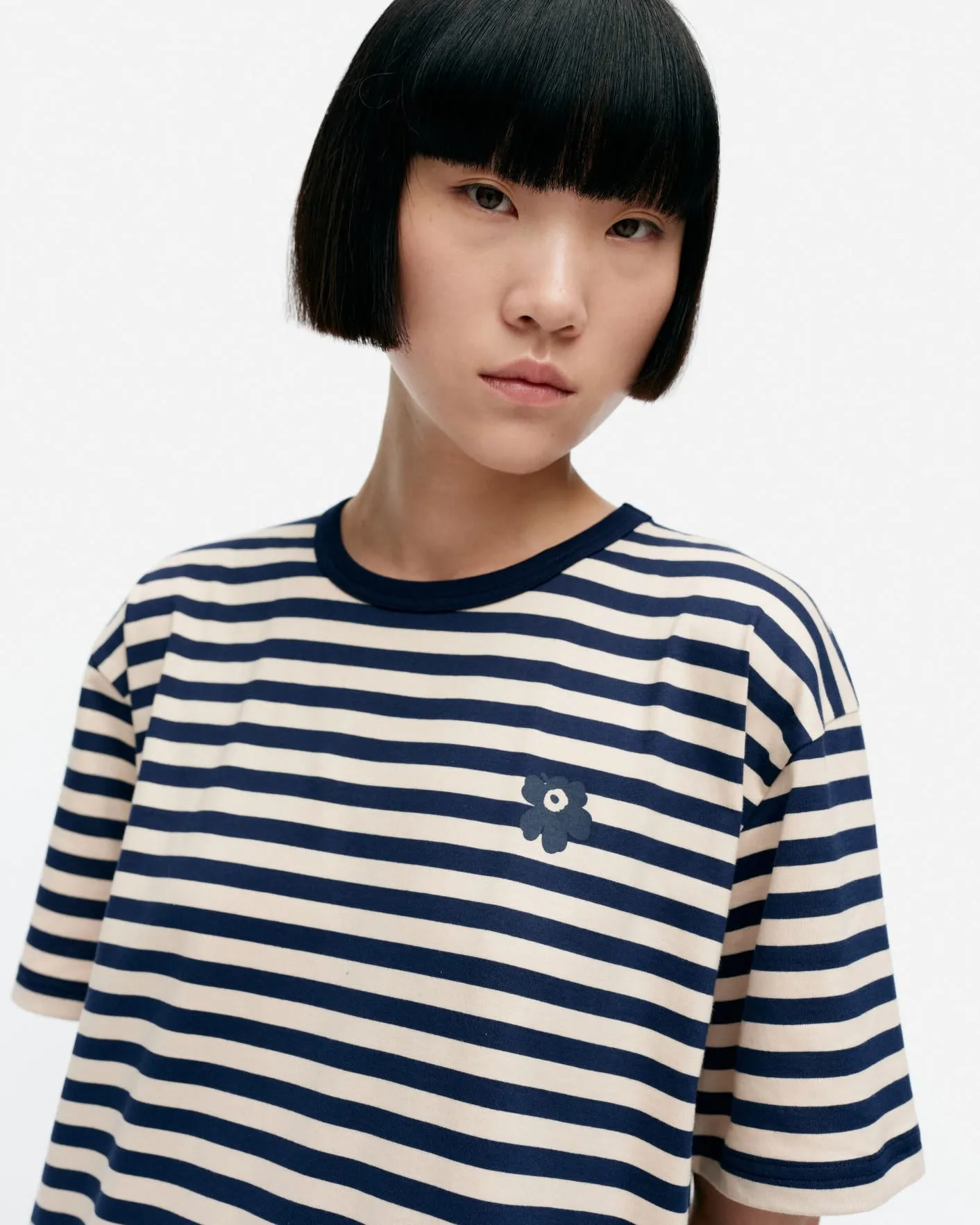 tasaraita oversized - jersey dress - navy