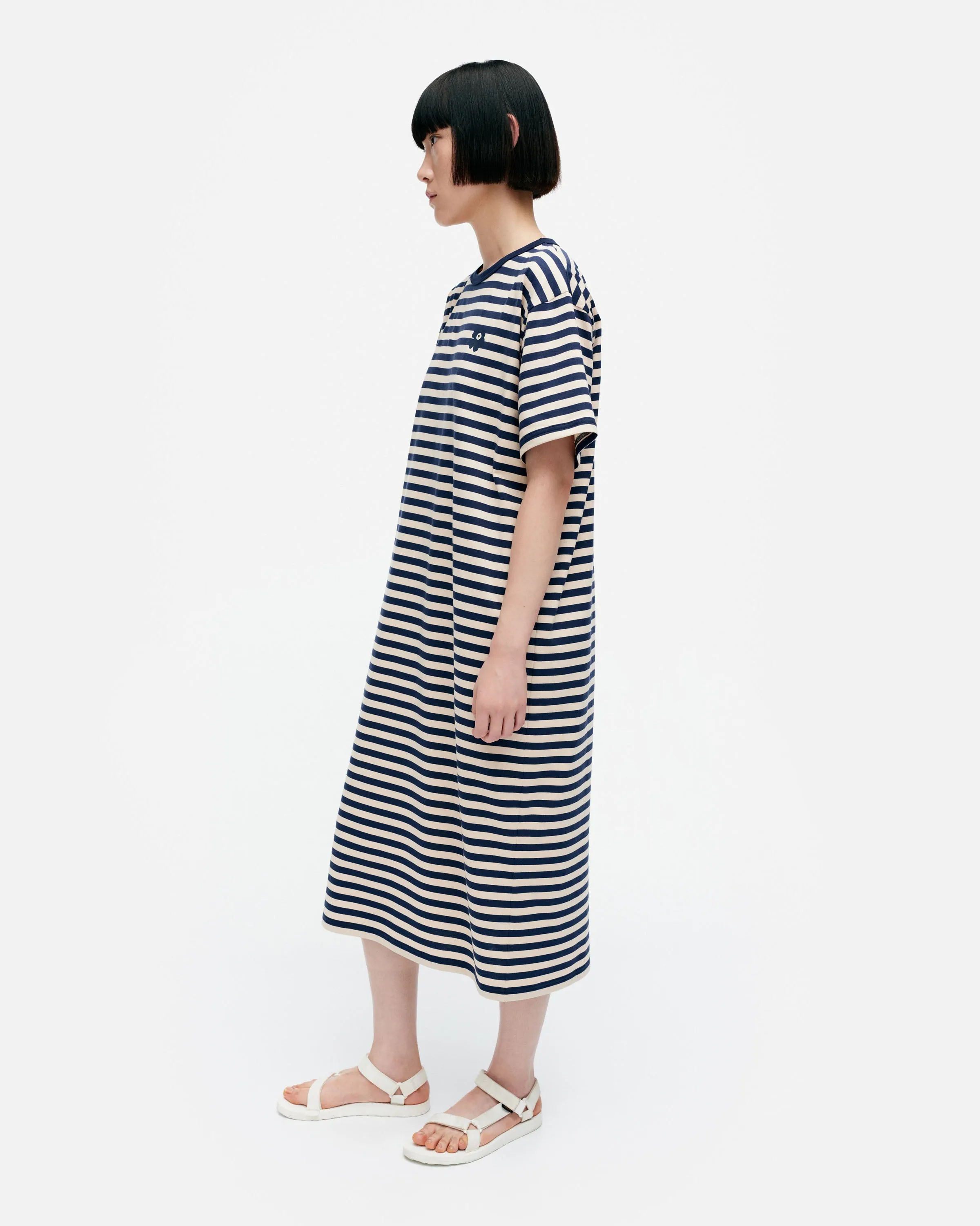 tasaraita oversized - jersey dress - navy