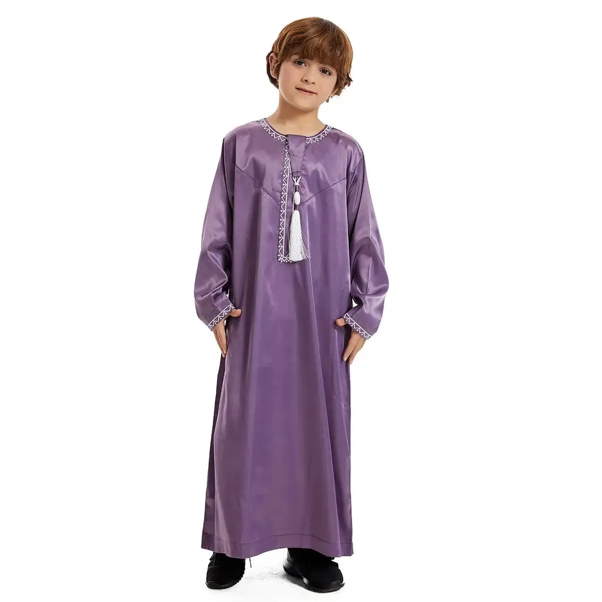 Tassel Muslim Child Arab Boy Thobe Thawb Clothing