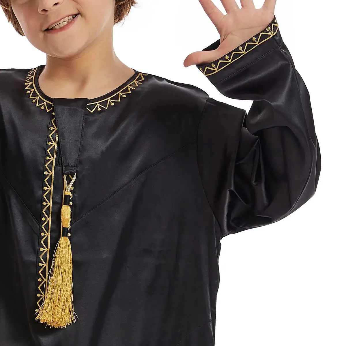 Tassel Muslim Child Arab Boy Thobe Thawb Clothing