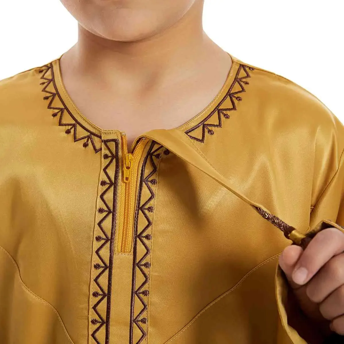 Tassel Muslim Child Arab Boy Thobe Thawb Clothing