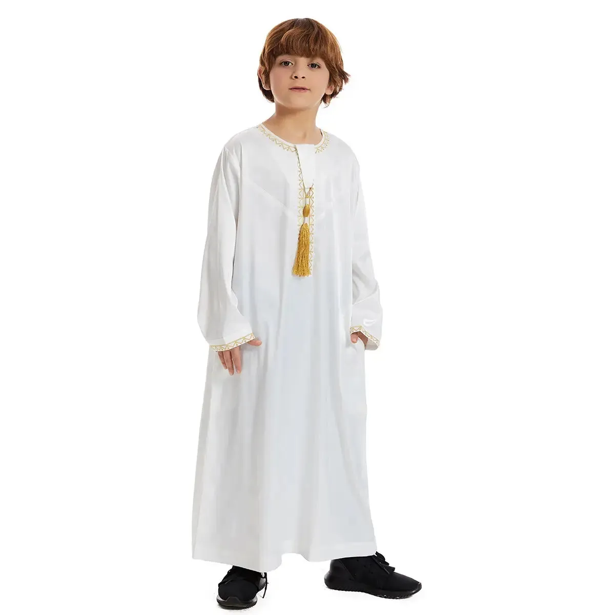 Tassel Muslim Child Arab Boy Thobe Thawb Clothing