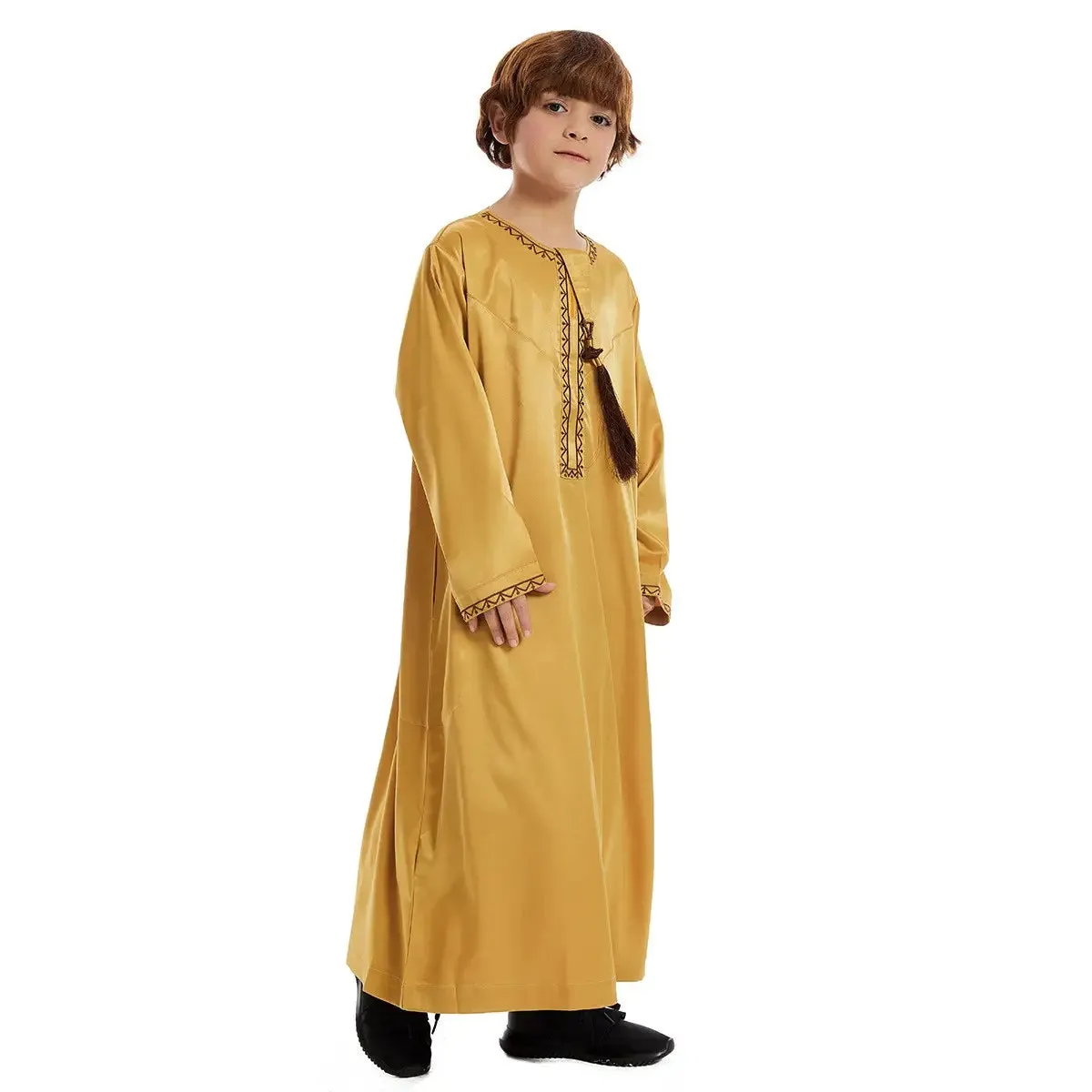 Tassel Muslim Child Arab Boy Thobe Thawb Clothing