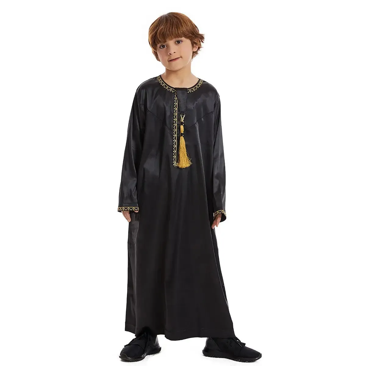 Tassel Muslim Child Arab Boy Thobe Thawb Clothing