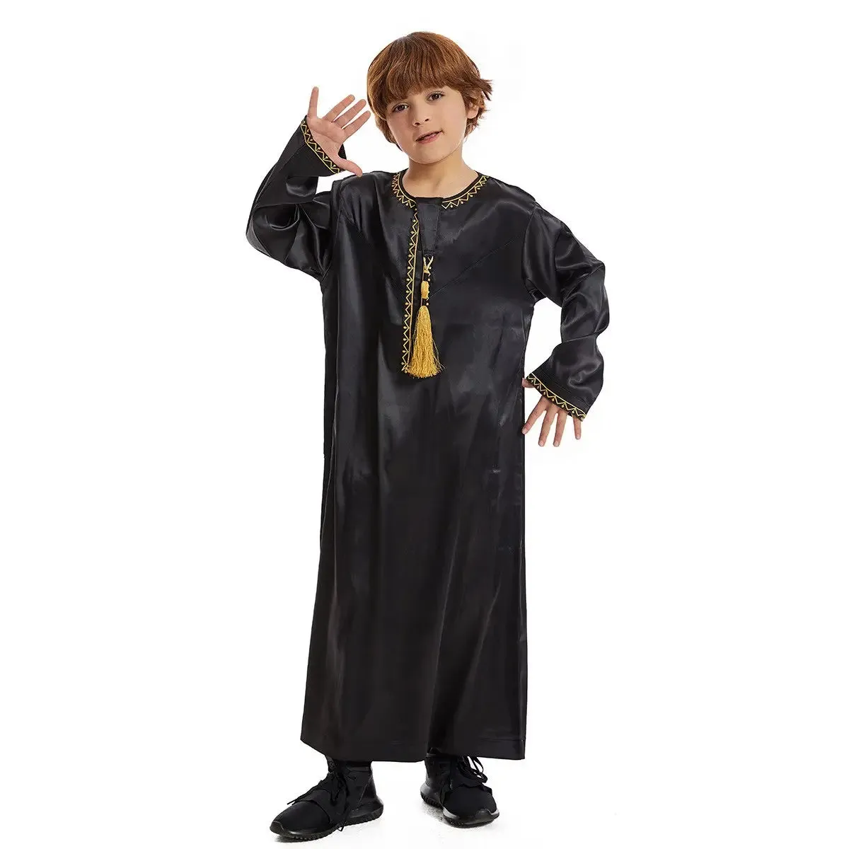 Tassel Muslim Child Arab Boy Thobe Thawb Clothing