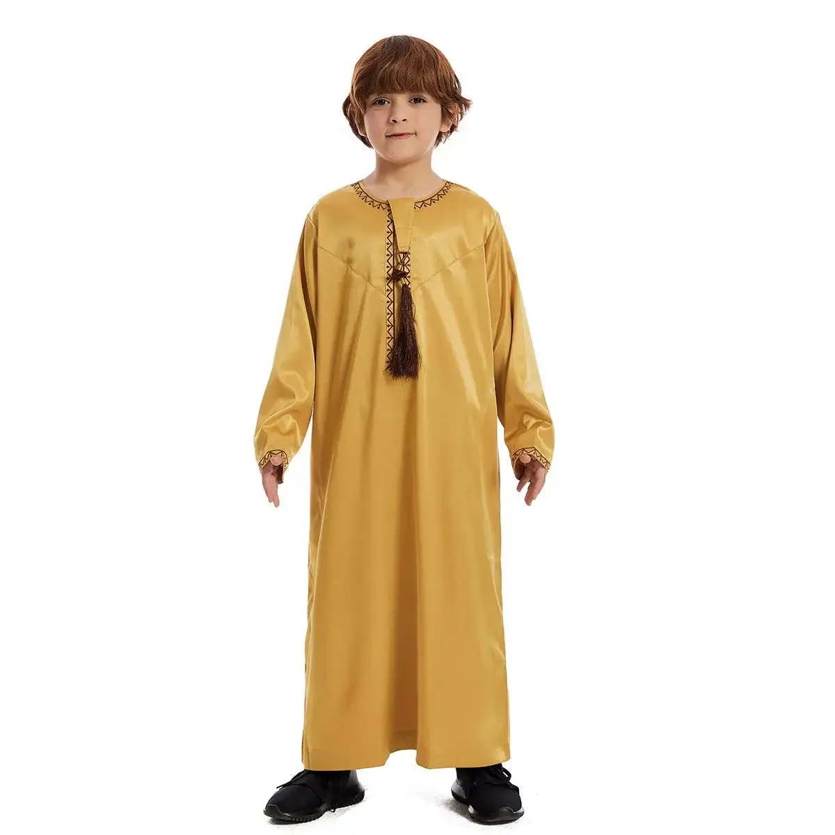 Tassel Muslim Child Arab Boy Thobe Thawb Clothing