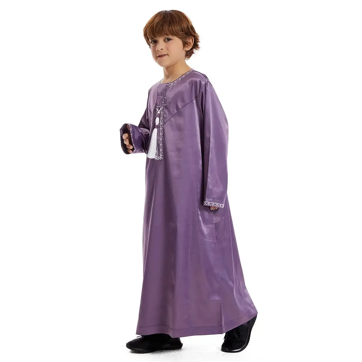 Tassel Muslim Child Arab Boy Thobe Thawb Clothing