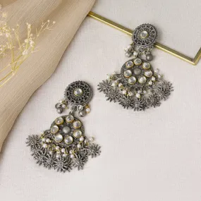 Teejh Abhilaa Gold and Silver Oxidised Earring