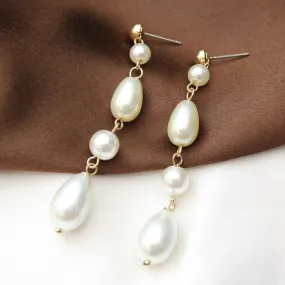 TFC Dangling Pearls Gold Plated Dangler Earrings