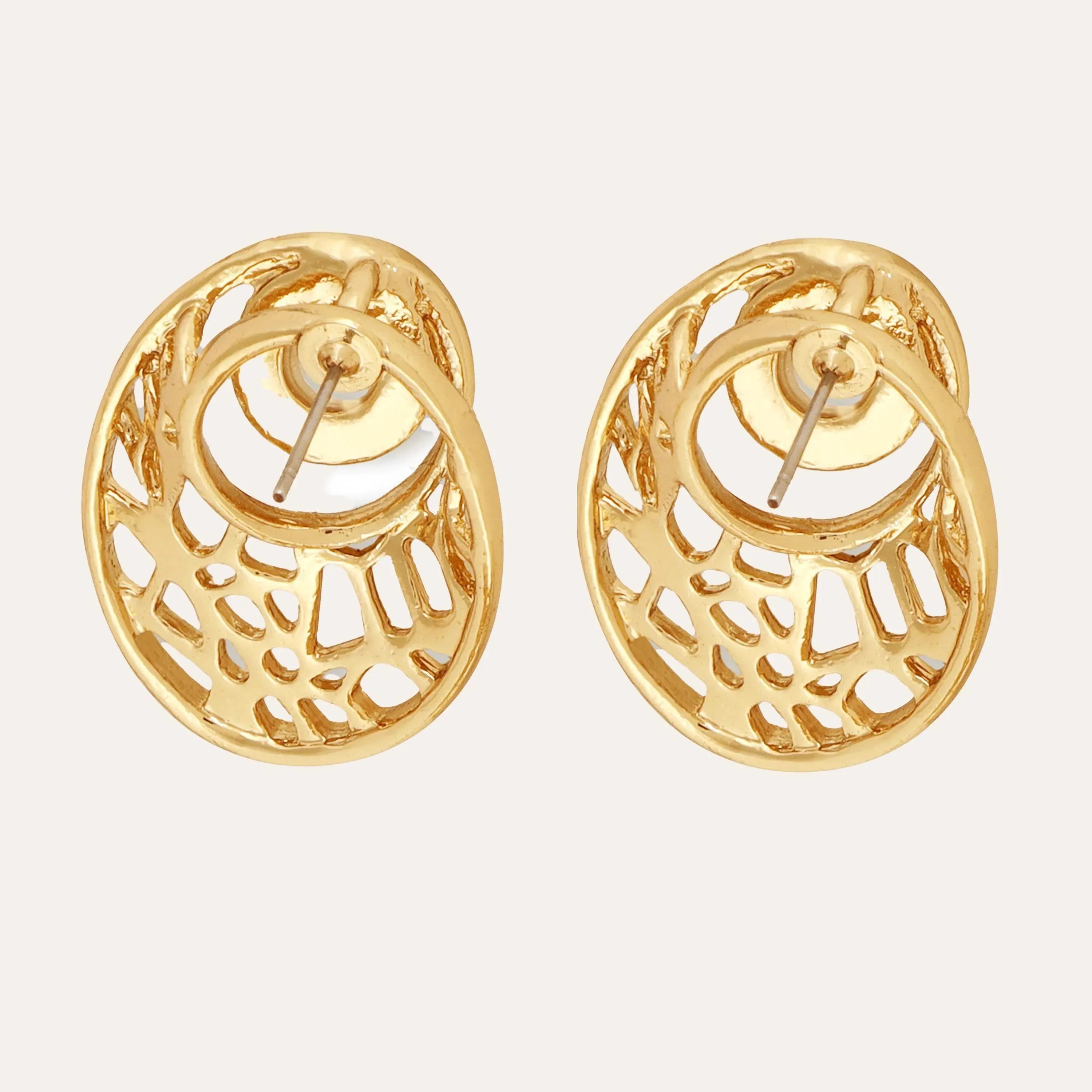 TFC Pearl Fantasia Gold Plated Stud Earrings