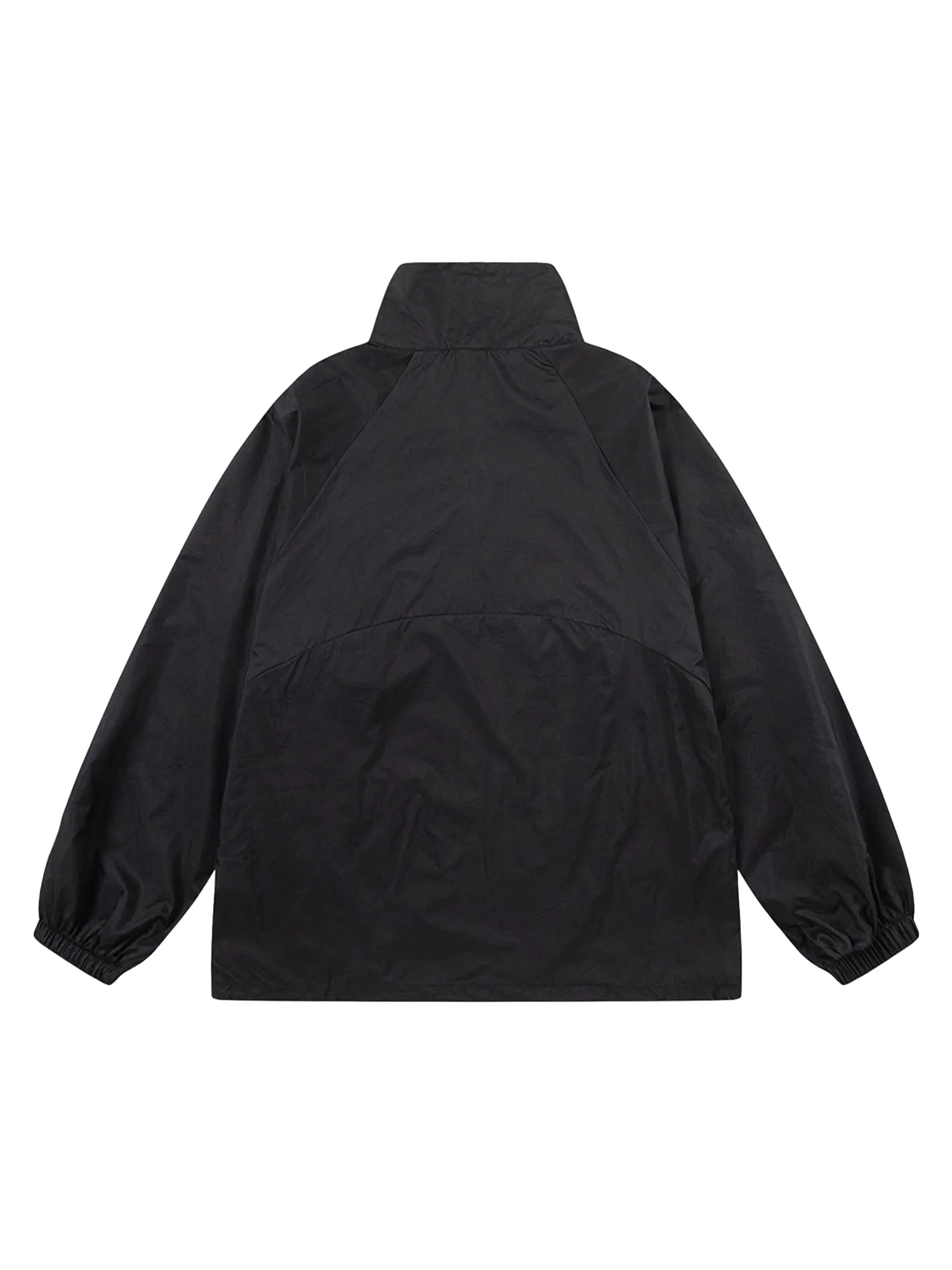 Thesupermade Badge-embellished Stand Collar Half-zip Hoodie