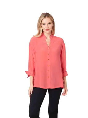 Tianello  100% "Washable Silk"  Oversized "Taipei" Blouse - Velvet Pink
