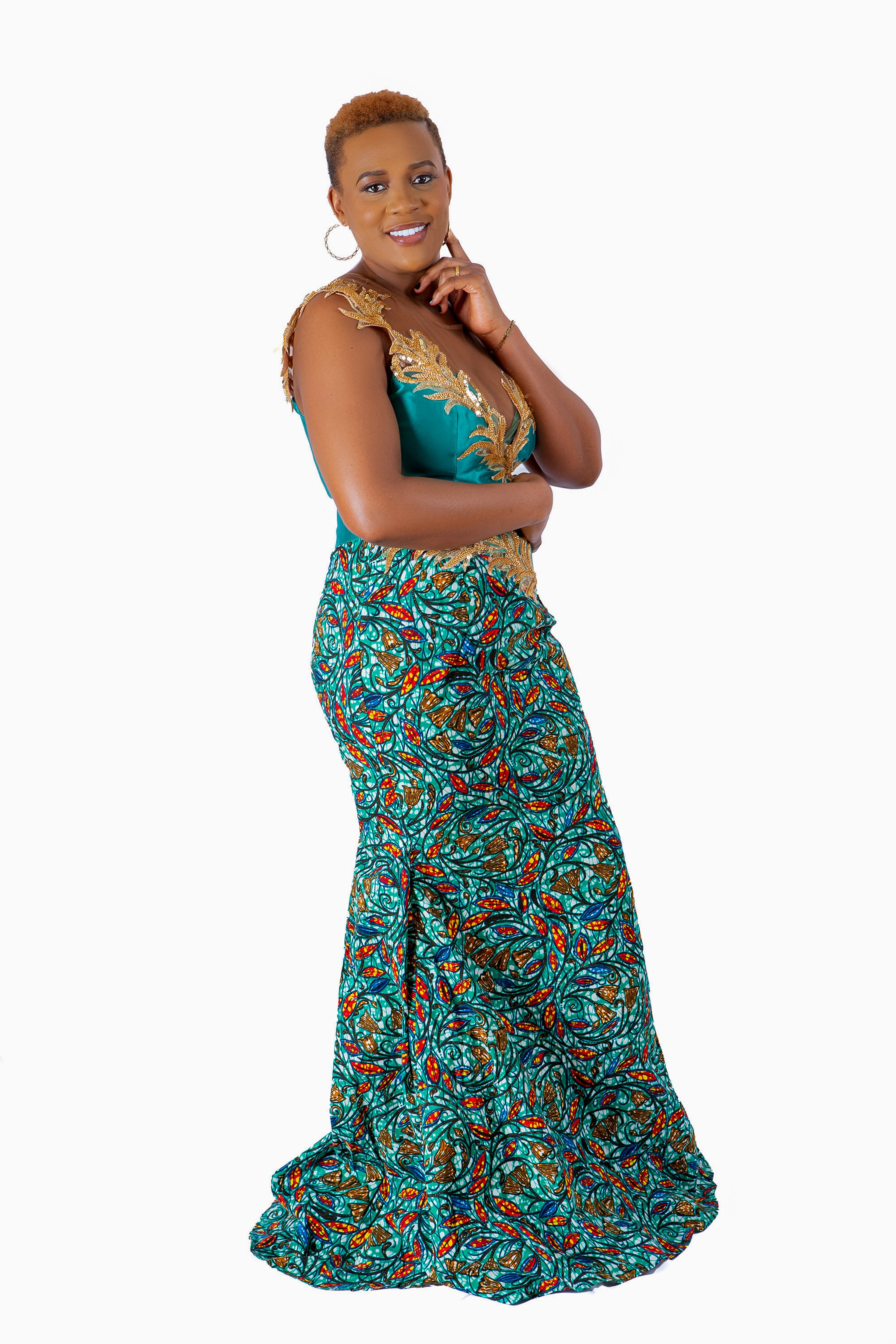 TWO TONED BONATEKI EVENING DRESS