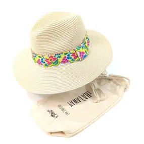 Vibrant Flower Foldable Panama Hat (57cm)